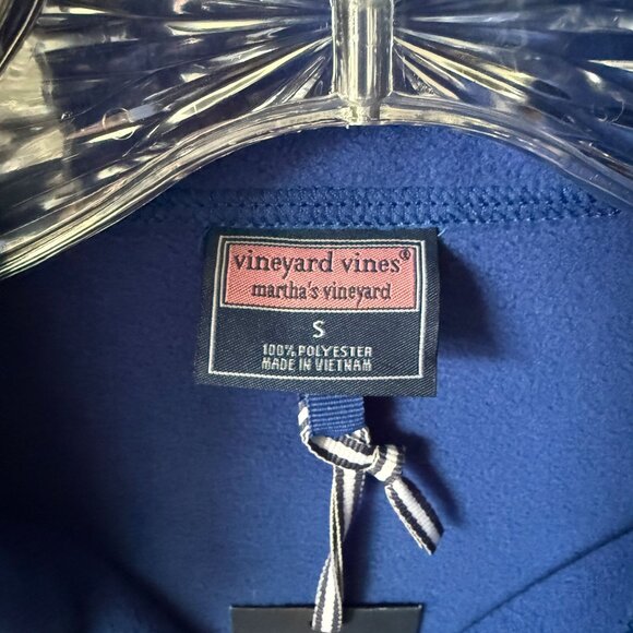 Vineyard Vines Men's Small Harbor Fleece Vest Aviator Blue / Red - Picture 7 of 13